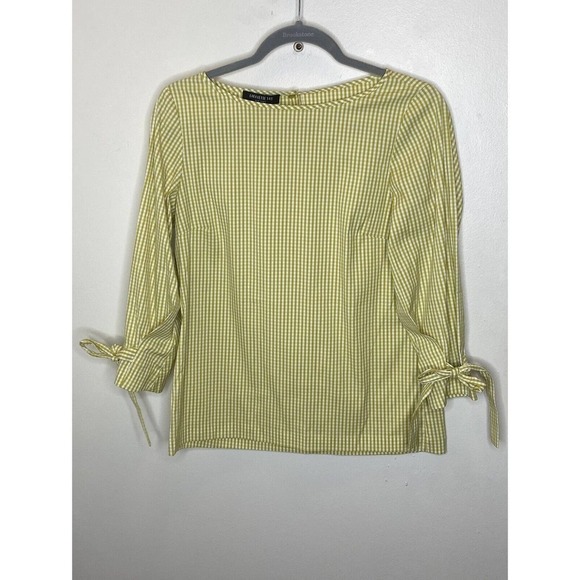 Lafayette 148 New York Margarita Ithaca Gingham Mini Check Blouse Size P (0-2) - Picture 2 of 7